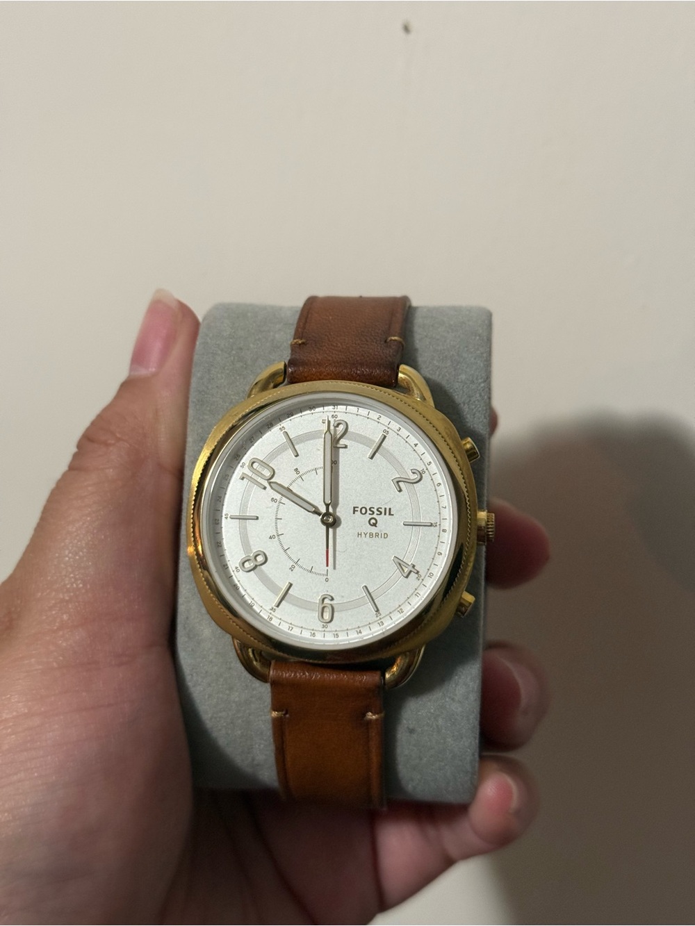 Fossil Men's Watch - Brown Leather Strap, Gold Case, White Dial